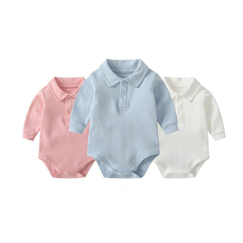 Romper Onesie Baby - Baby Polo Collar Bodysuit 100% Cotton