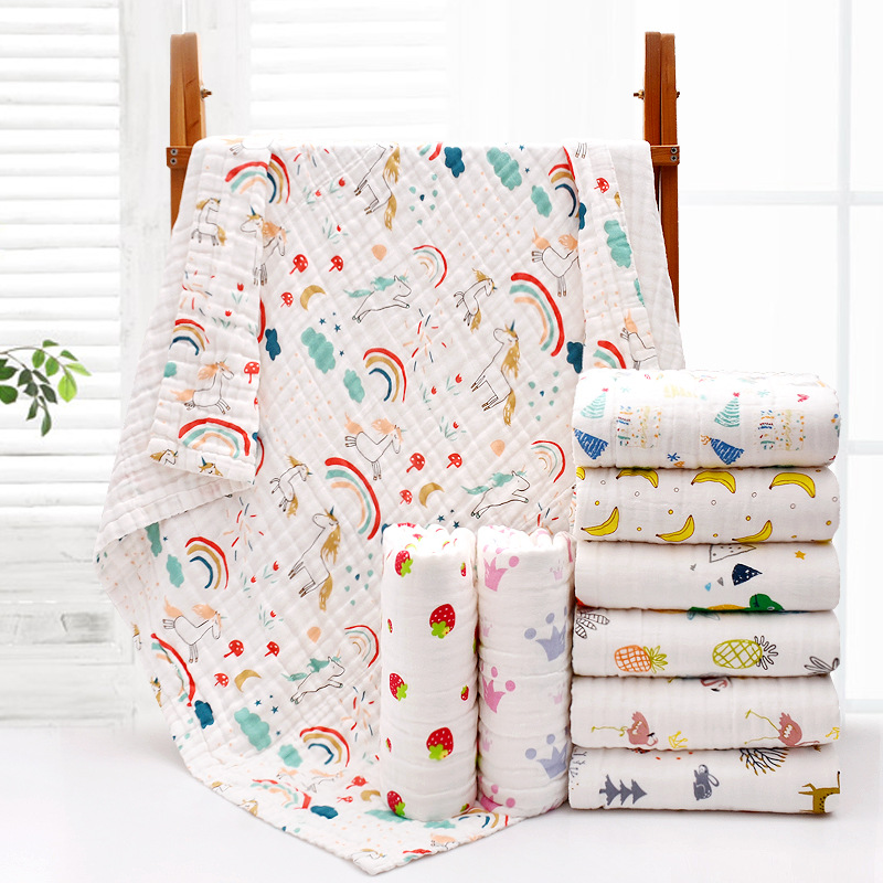 Baby Clothing Fabric - 4-Layer Gauze Infant Washcloth Baby Bath