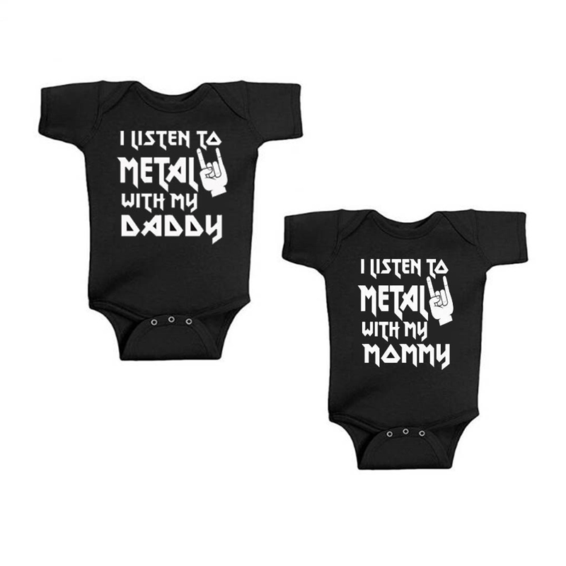 Romper Onesie Baby - I Listen to Metal with My