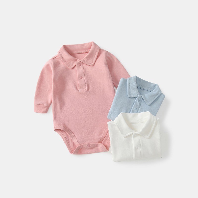 Baby Polo Collar Bodysuit 100% - Romper Onesie Baby ulasan dan harga