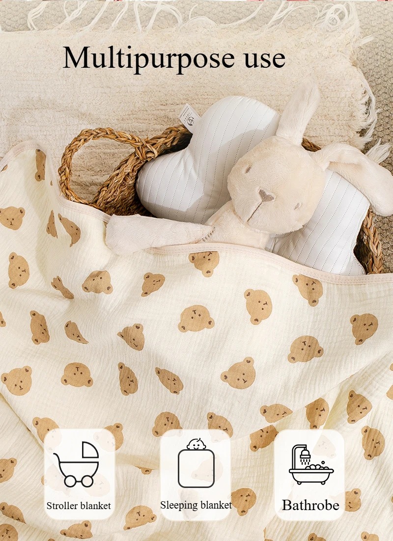 Baby Bath Towel 4 Layers Gauze - Baby Clothing Fabric ulasan dan harga