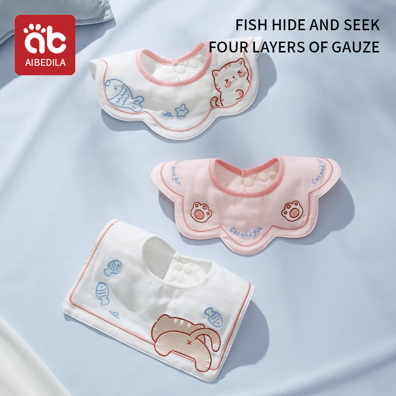 AIBEDILA 3/5Pcs Baby Bibs Cott - Baby Clothing Fabric ulasan dan harga